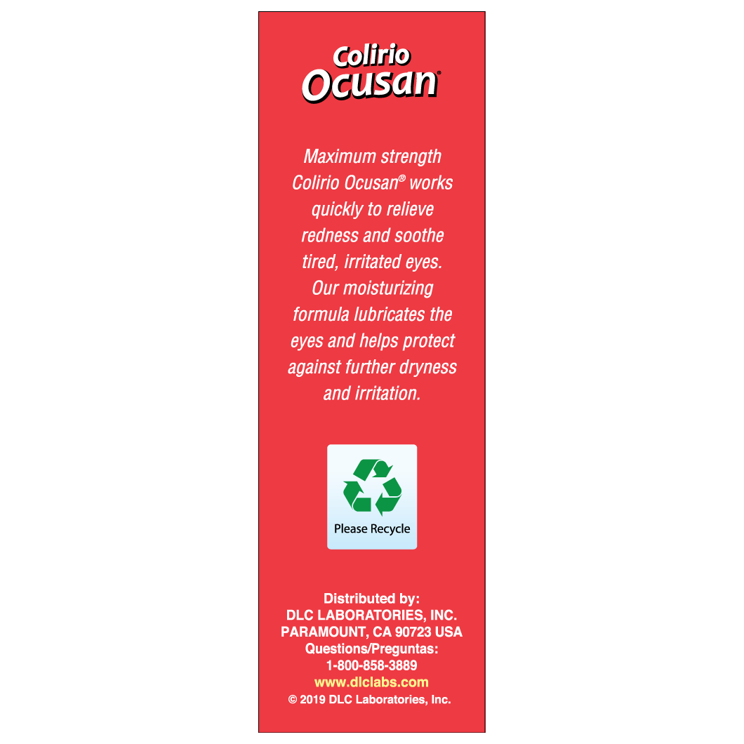 Ocusan® Gotas para los ojos para aliviar el enrojecimiento con 3 humectantes 0.5 FL OZ (15 mL)