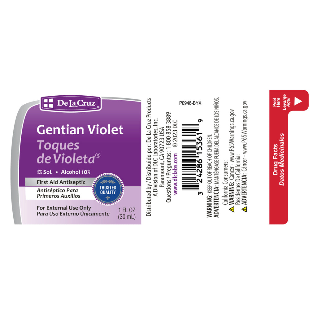 De La Cruz® Antiséptico para Primeros Auxilios Violeta de Genciana al 1% 1 FL. OZ. (30 mL)