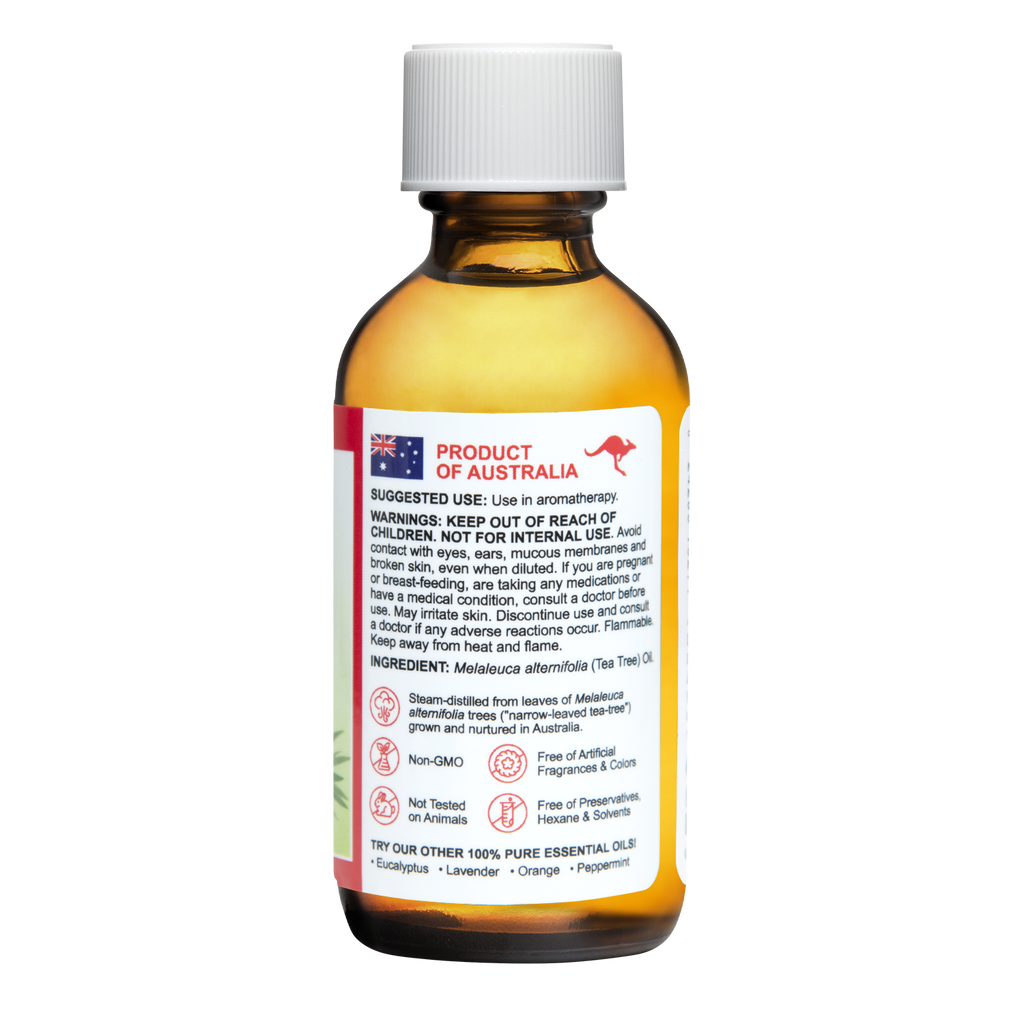 De La Cruz® Aceite Esencial de Árbol de Té Australiano 100% Puro 2 FL. OZ. (59 ml)