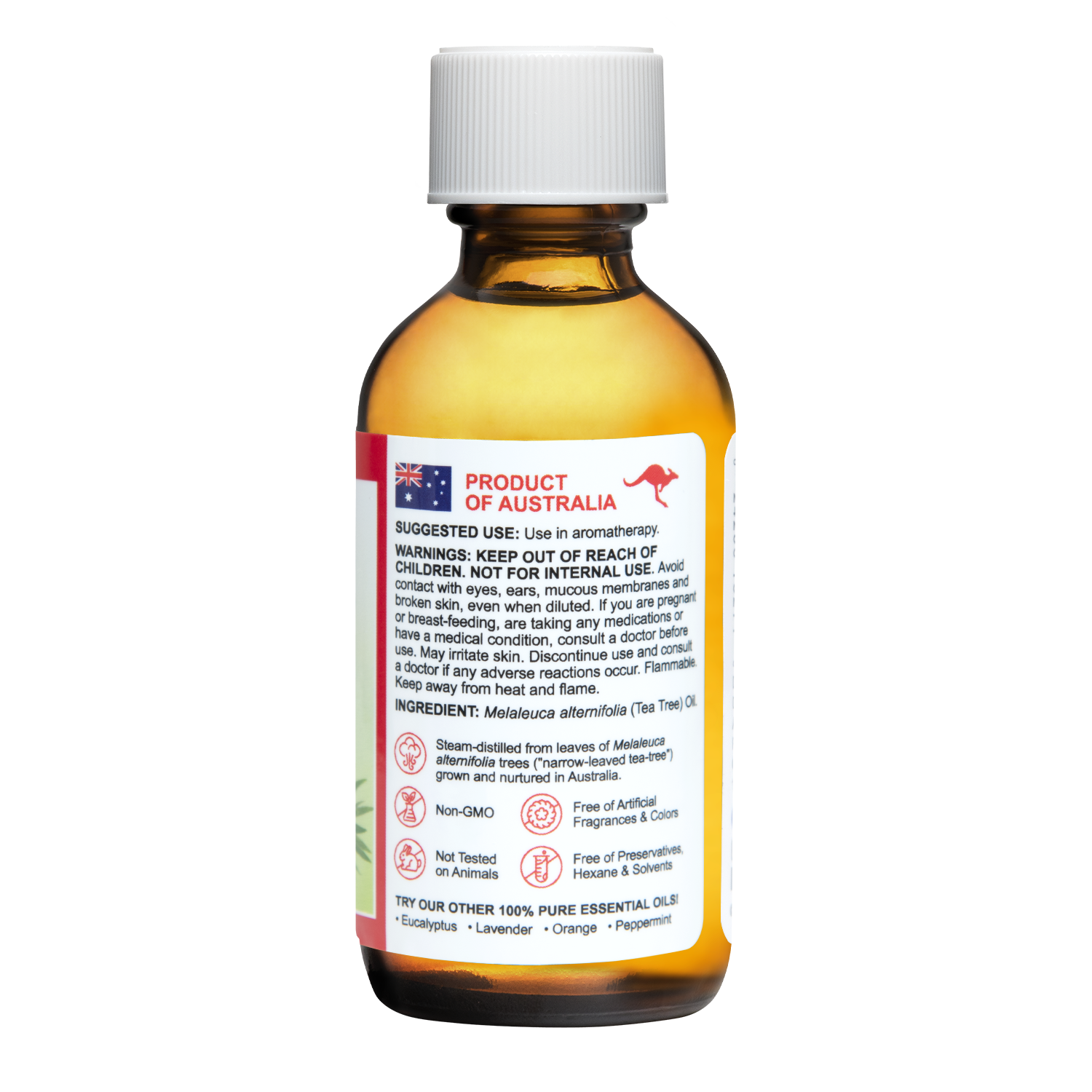 De La Cruz® Aceite Esencial de Árbol de Té Australiano 100% Puro 2 FL. OZ. (59 ml)