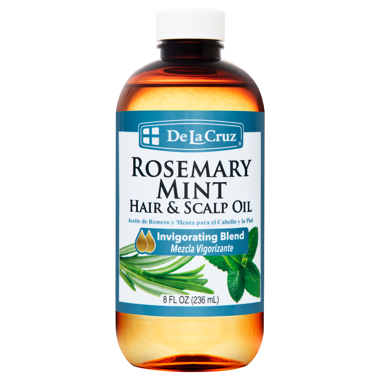De La Cruz® Mezcla de Aceite de Romero y Menta para Cabello y Cuero Cabelludo 8 FL. OZ. (236 mL)