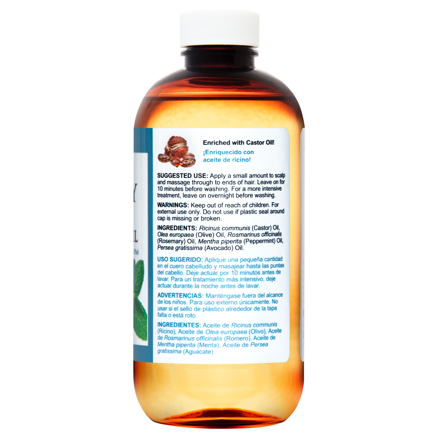 De La Cruz® Mezcla de Aceite de Romero y Menta para Cabello y Cuero Cabelludo 8 FL. OZ. (236 mL)