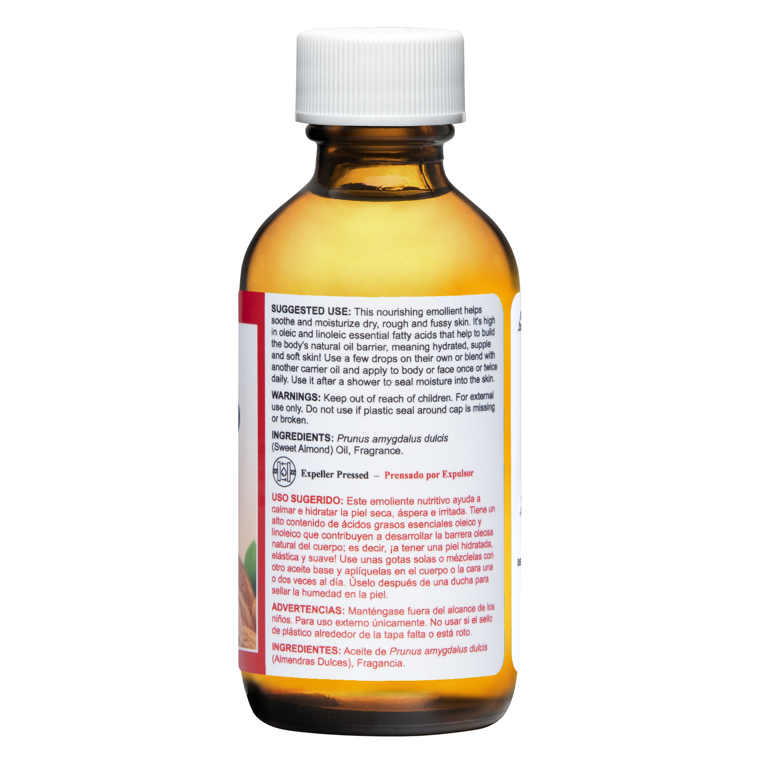 De La Cruz® Aceite de Almendras Dulces Prensado por Expulsión 2 FL. OZ. (59 mL)