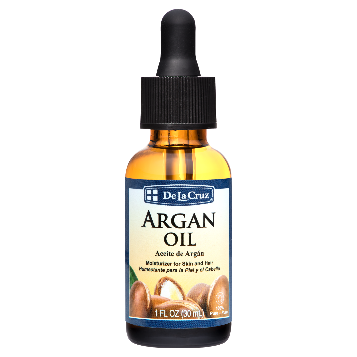 De La Cruz® 100% Pure Unrefined Cold-Pressed Virgin Moroccan Argan Oil 1 FL. OZ. (30 mL)