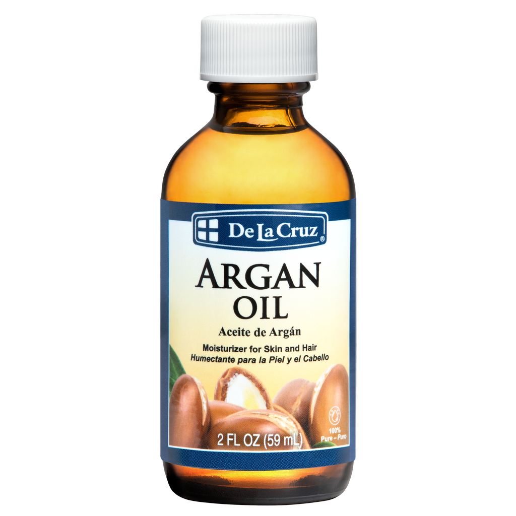 Aceite de Argán Virgen Marroquí 100% Puro Sin Refinar Prensado en Frío De La Cruz® 2 FL. OZ. (59 mL)