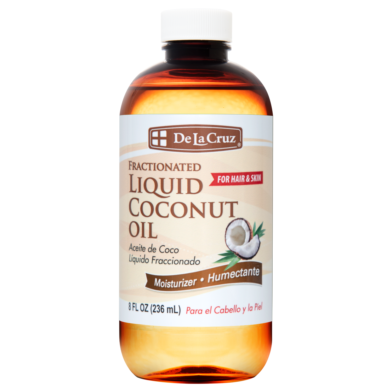 Aceite de Coco Líquido Fraccionado De La Cruz® 8 FL. OZ. (236 mL)