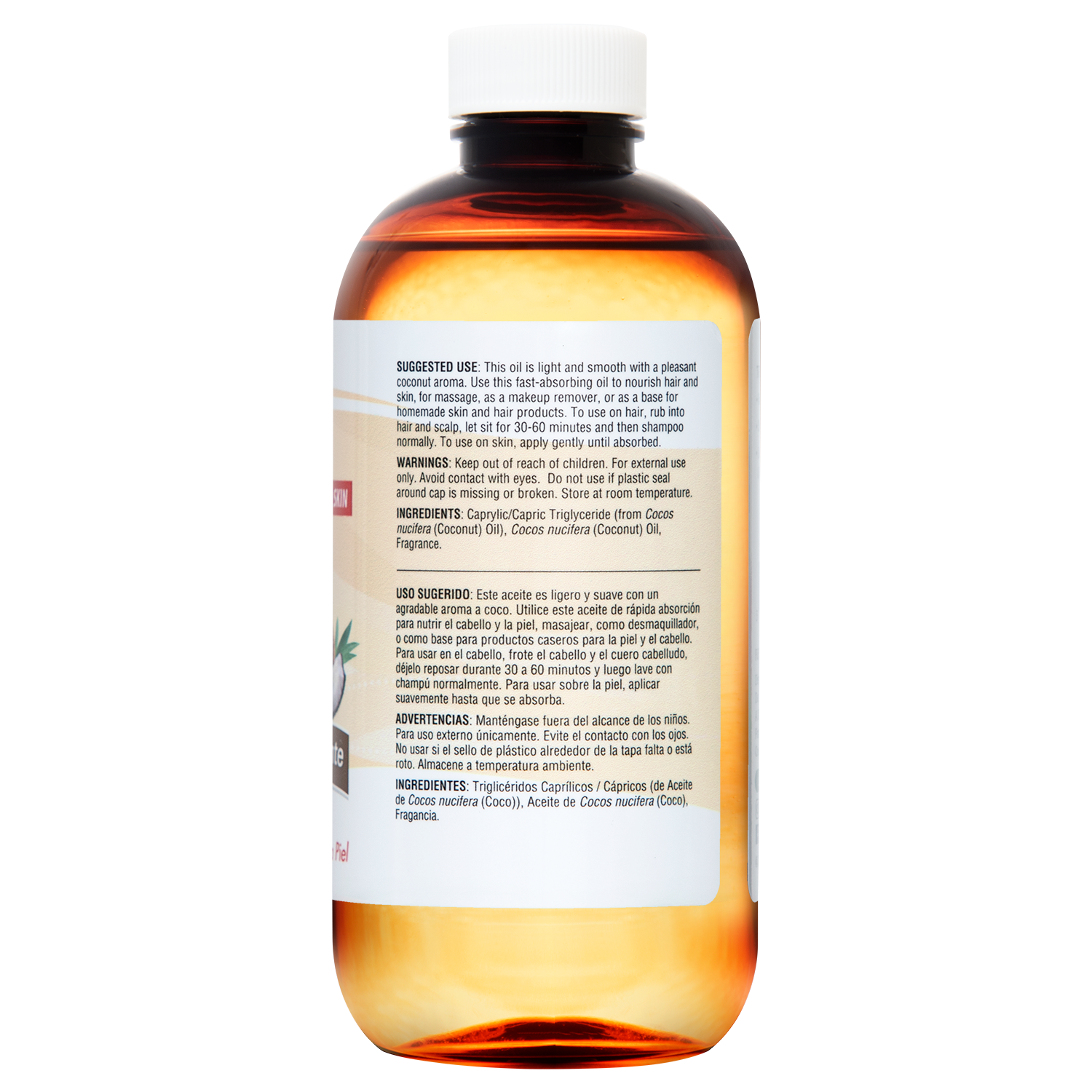Aceite de Coco Líquido Fraccionado De La Cruz® 8 FL. OZ. (236 mL)