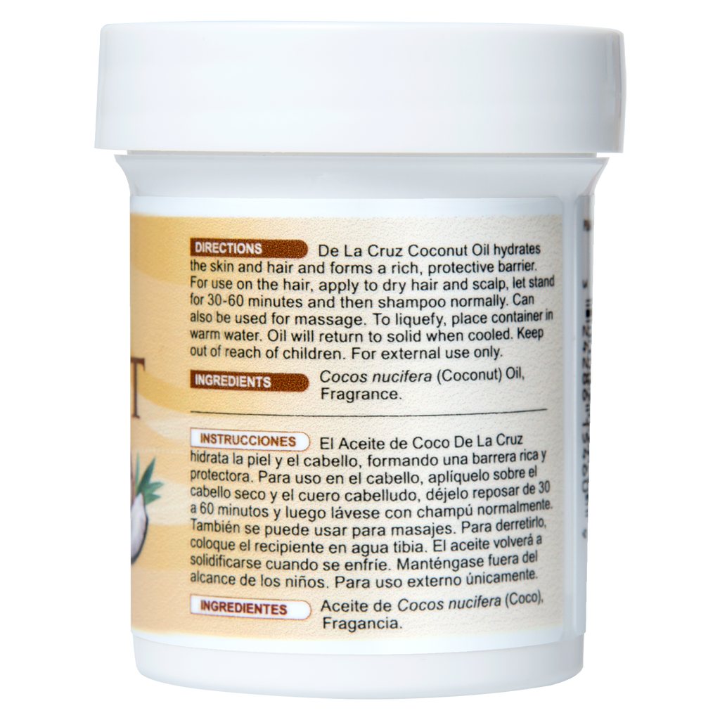 Aceite de Coco Prensado por Expulsión De La Cruz® 2.2 OZ. (62.5 g)