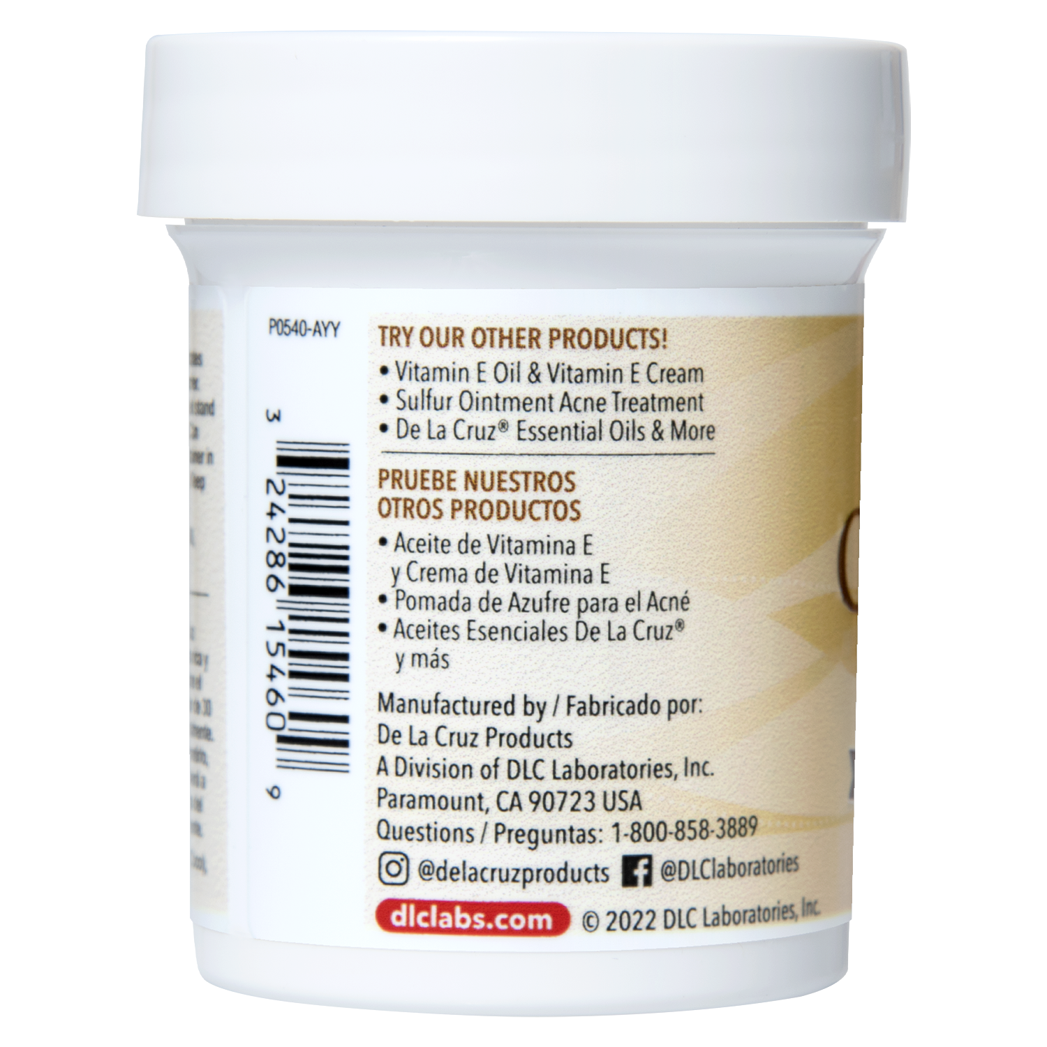 Aceite de Coco Prensado por Expulsión De La Cruz® 2.2 OZ. (62.5 g)