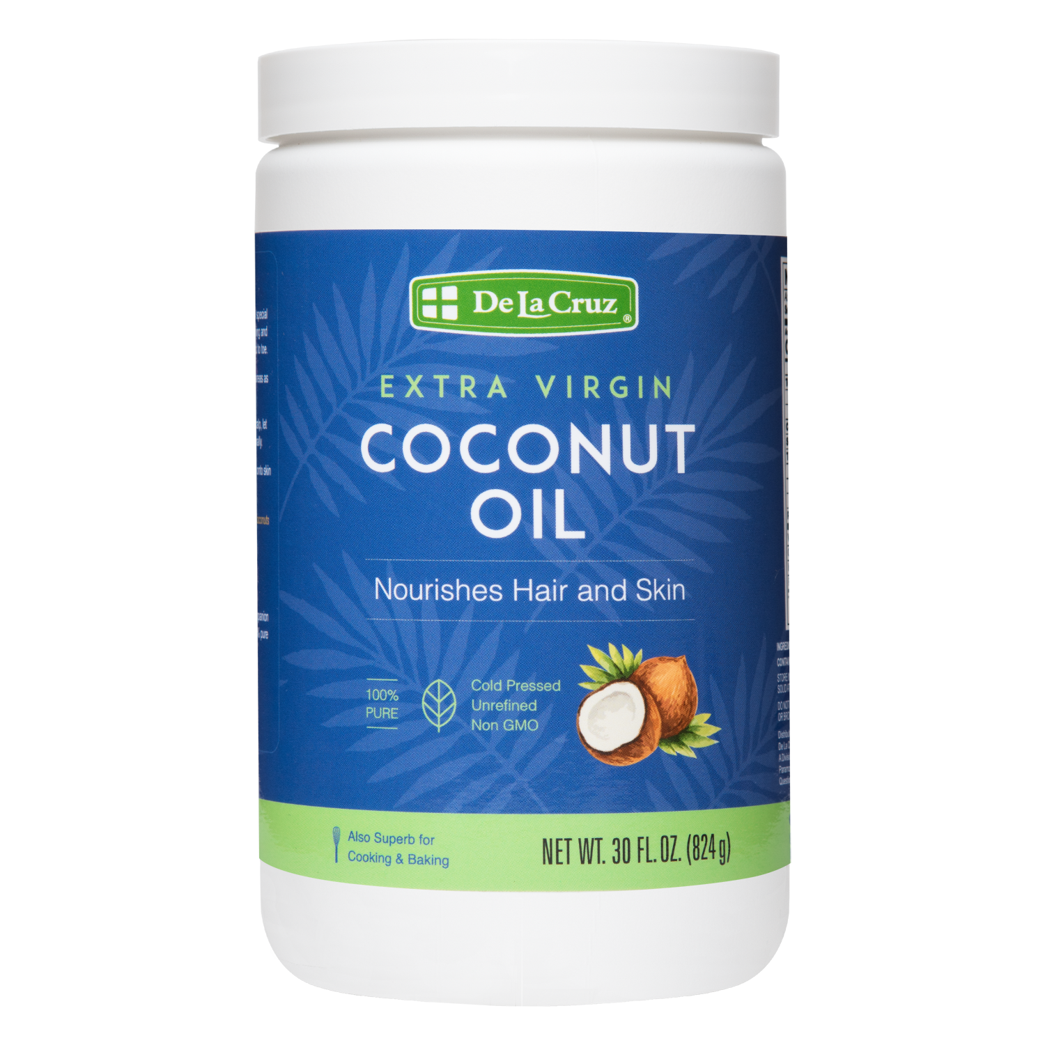 Aceite de Coco Extra Virgen De La Cruz® 30 FL. OZ. (824 g)