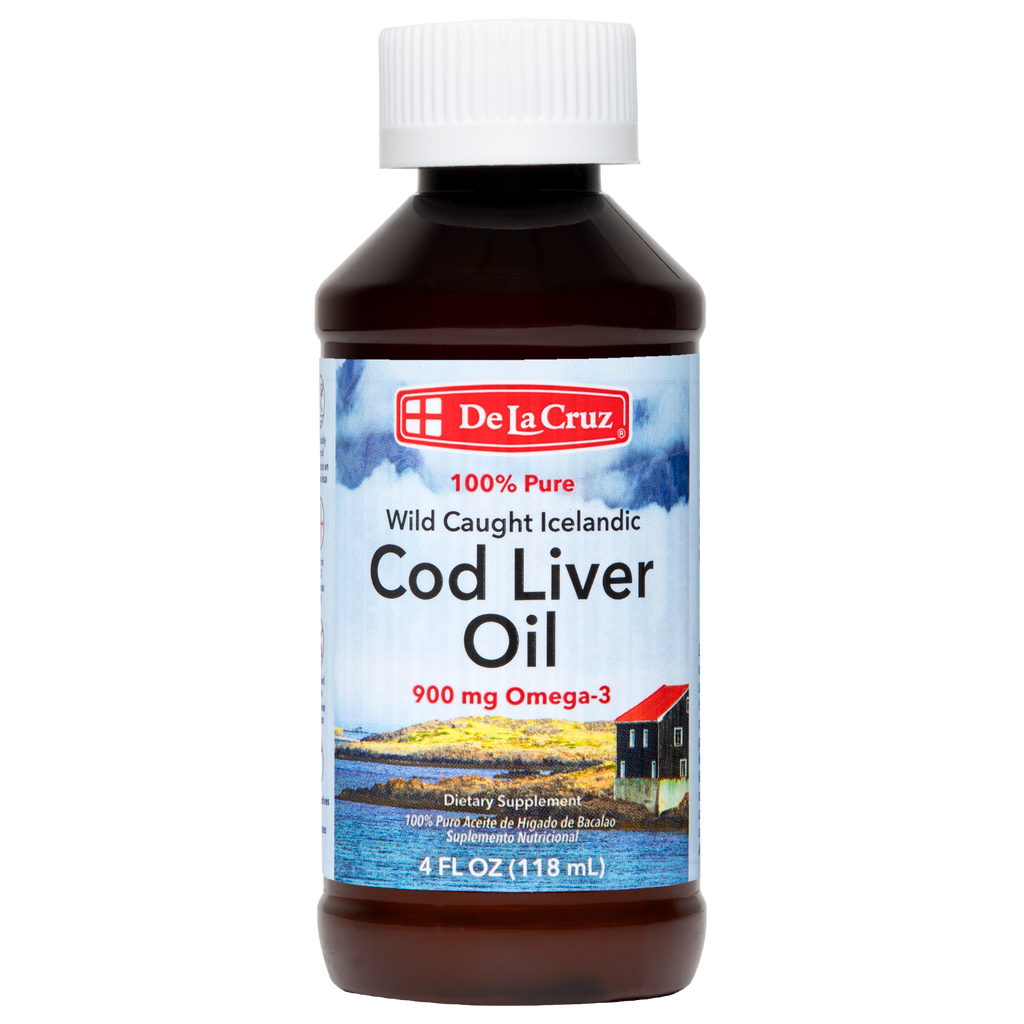 De La Cruz® Aceite de Hígado de Bacalao de Islandia Puro, Silvestre 4 FL OZ (118 mL)