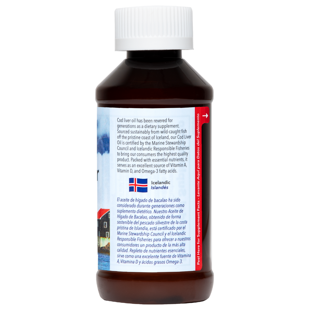 De La Cruz® Aceite de Hígado de Bacalao de Islandia Puro, Silvestre 4 FL OZ (118 mL)