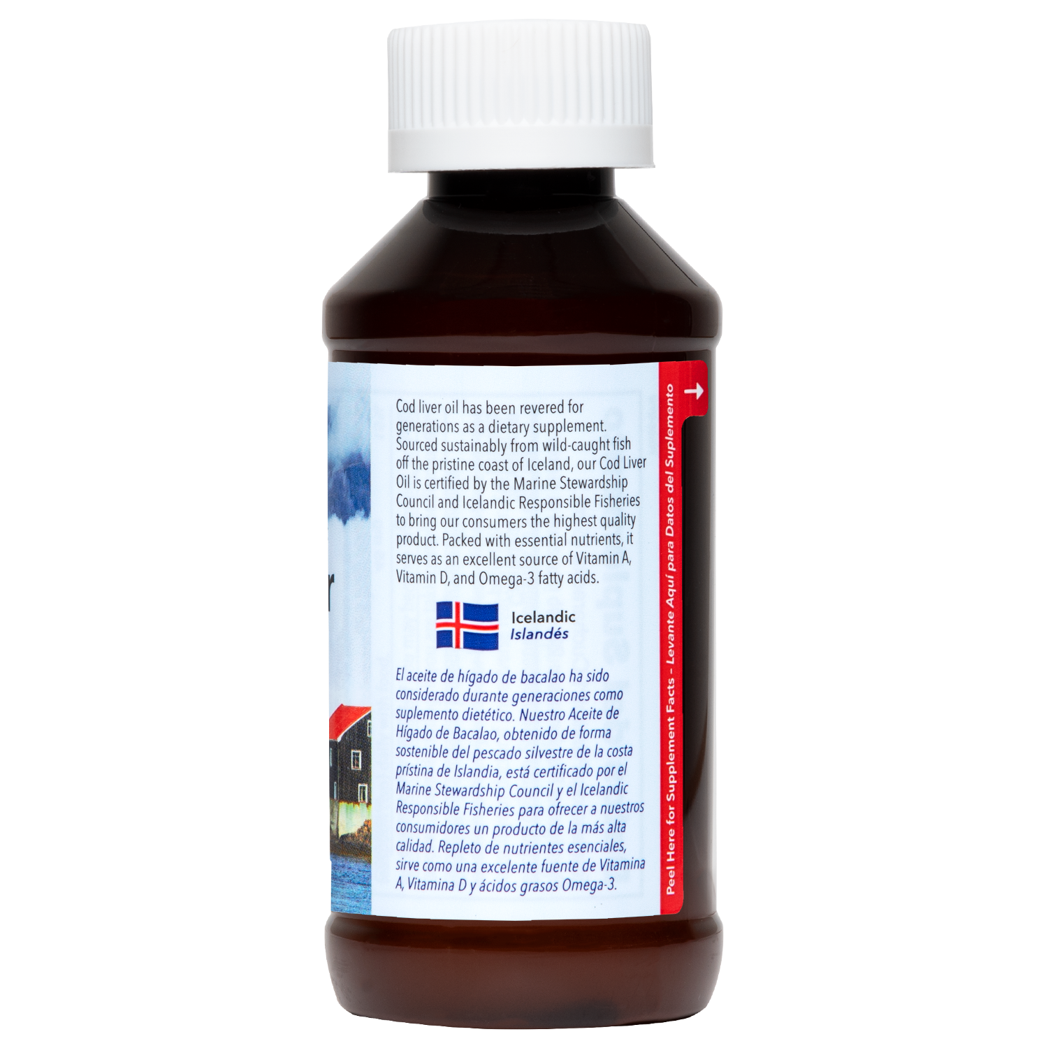De La Cruz® Aceite de Hígado de Bacalao de Islandia Puro, Silvestre 4 FL OZ (118 mL)