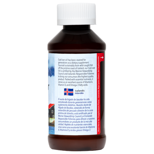 De La Cruz® Aceite de Hígado de Bacalao de Islandia Puro, Silvestre 4 FL OZ (118 mL)