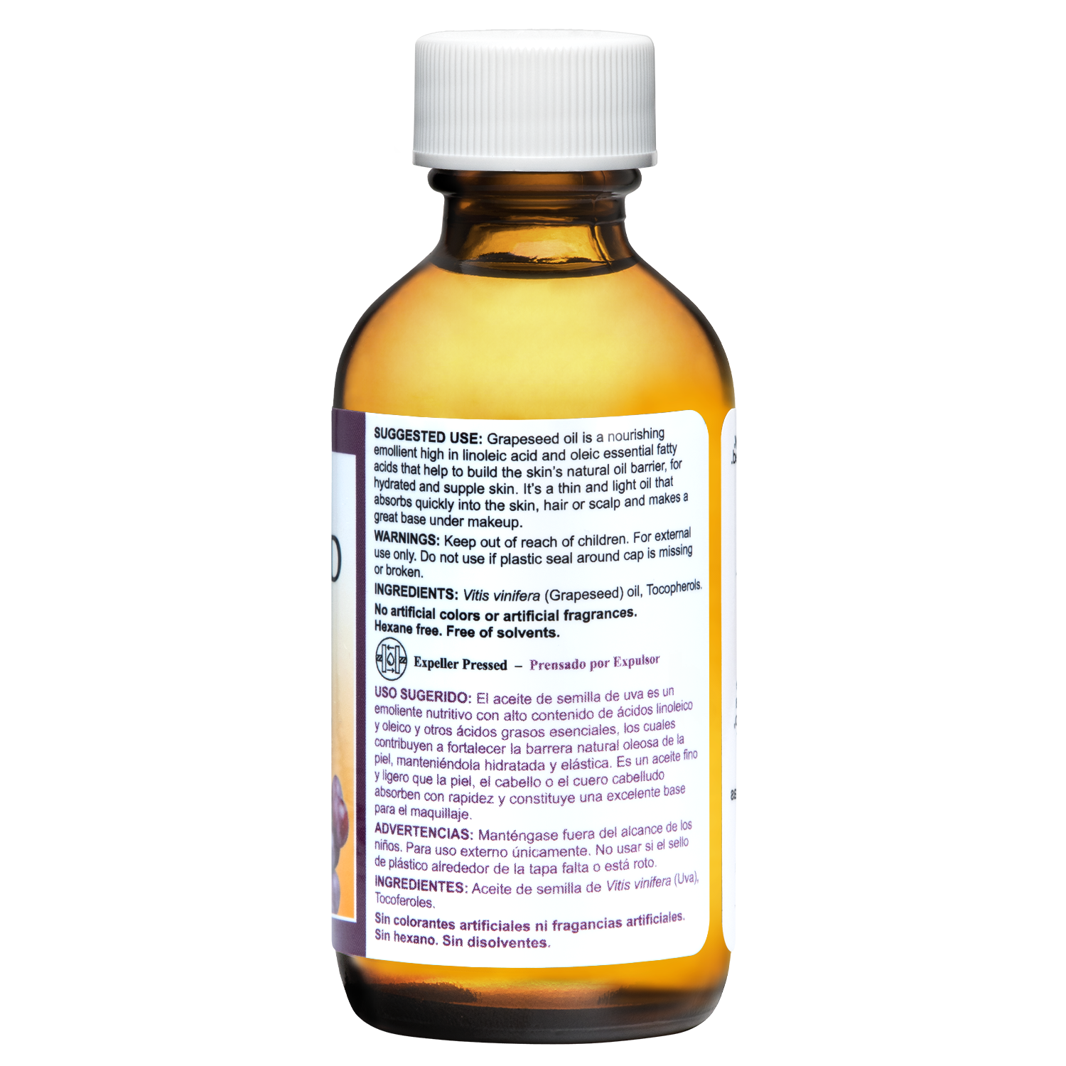 De La Cruz® Aceite de Semilla de Uva Prensado por Expulsión 2 FL. OZ. (59 mL)