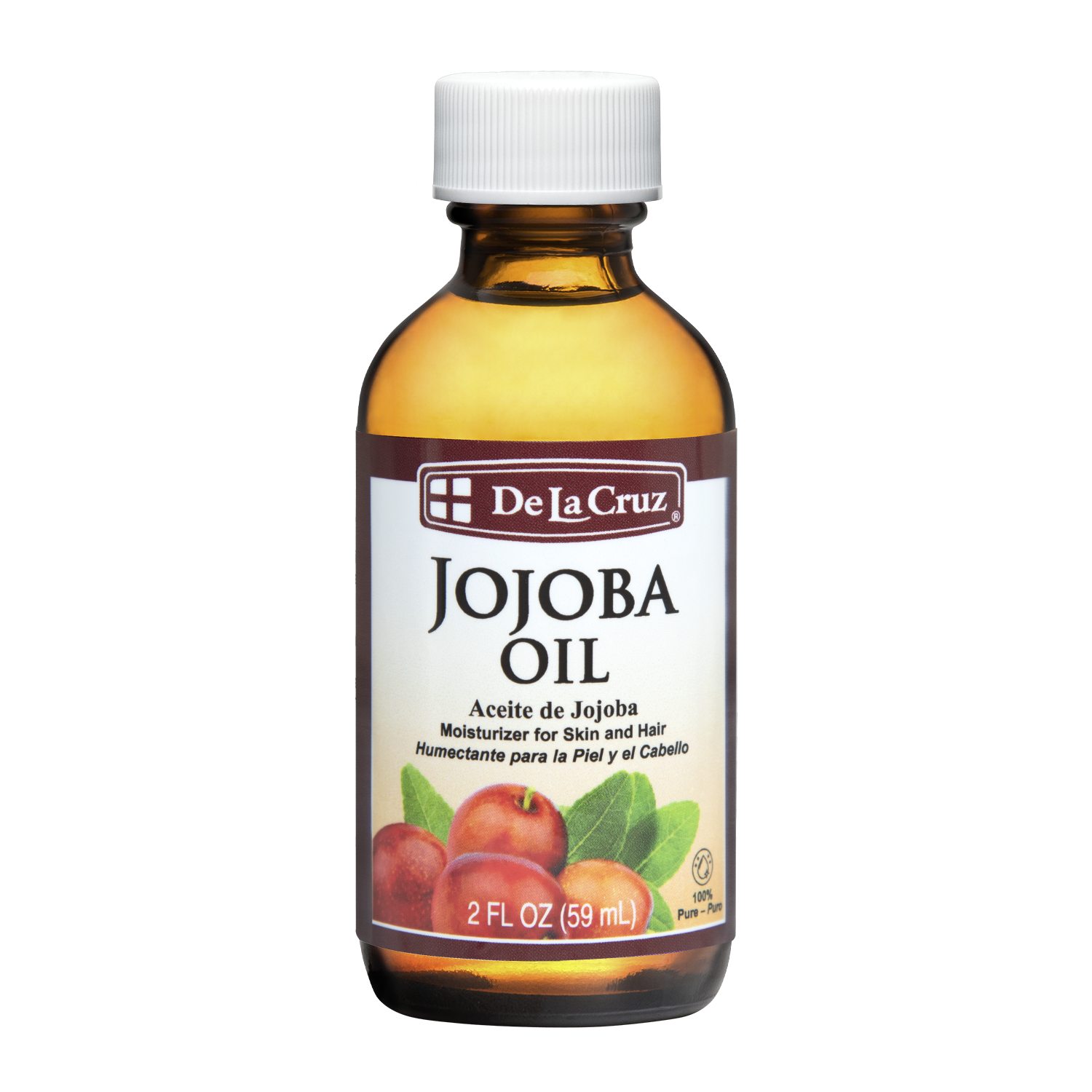 De La Cruz® 100% Pure Unrefined Cold-Pressed Golden Jojoba Oil 2 FL. OZ. (59 mL)