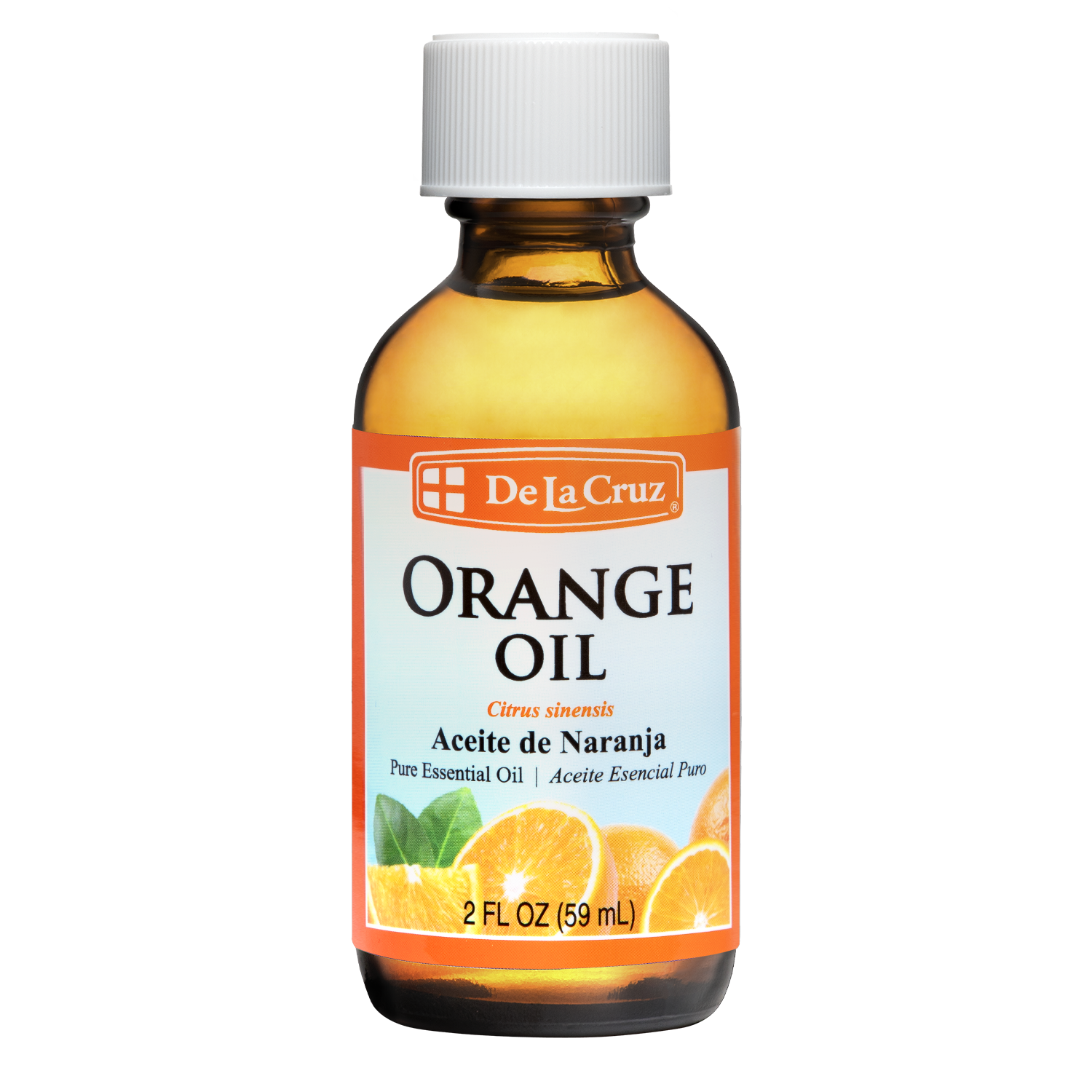 De La Cruz® Aceite Esencial de Naranja 100% Puro Prensado en Frío 2 FL. OZ. (59 ml)