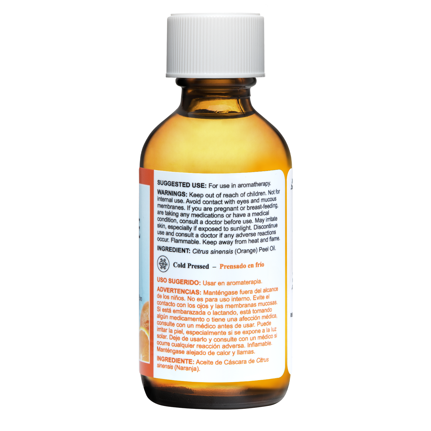 De La Cruz® Aceite Esencial de Naranja 100% Puro Prensado en Frío 2 FL. OZ. (59 ml)