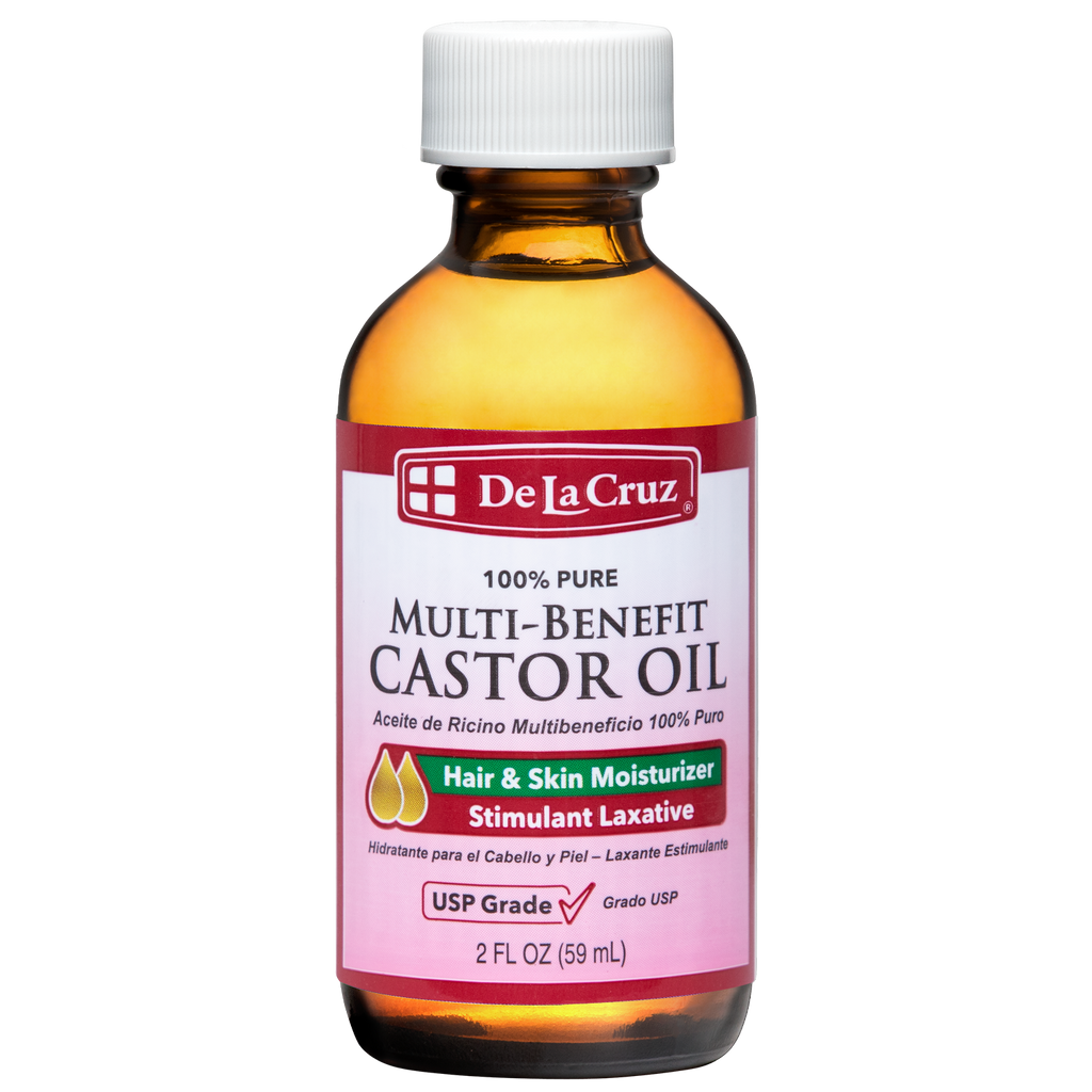 De La Cruz® Aceite de ricino 100% puro prensado por expulsor, grado USP 2 FL. OZ. (59 ml)