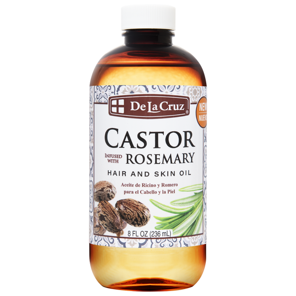 De La Cruz® Castor Infused with Rosemary Hair and Skin Oil 8 FL. OZ. (236 mL)