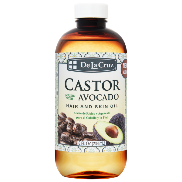 De La Cruz® Castor Infused with Avocado Hair and Skin Oil 8 FL. OZ. (236 mL)