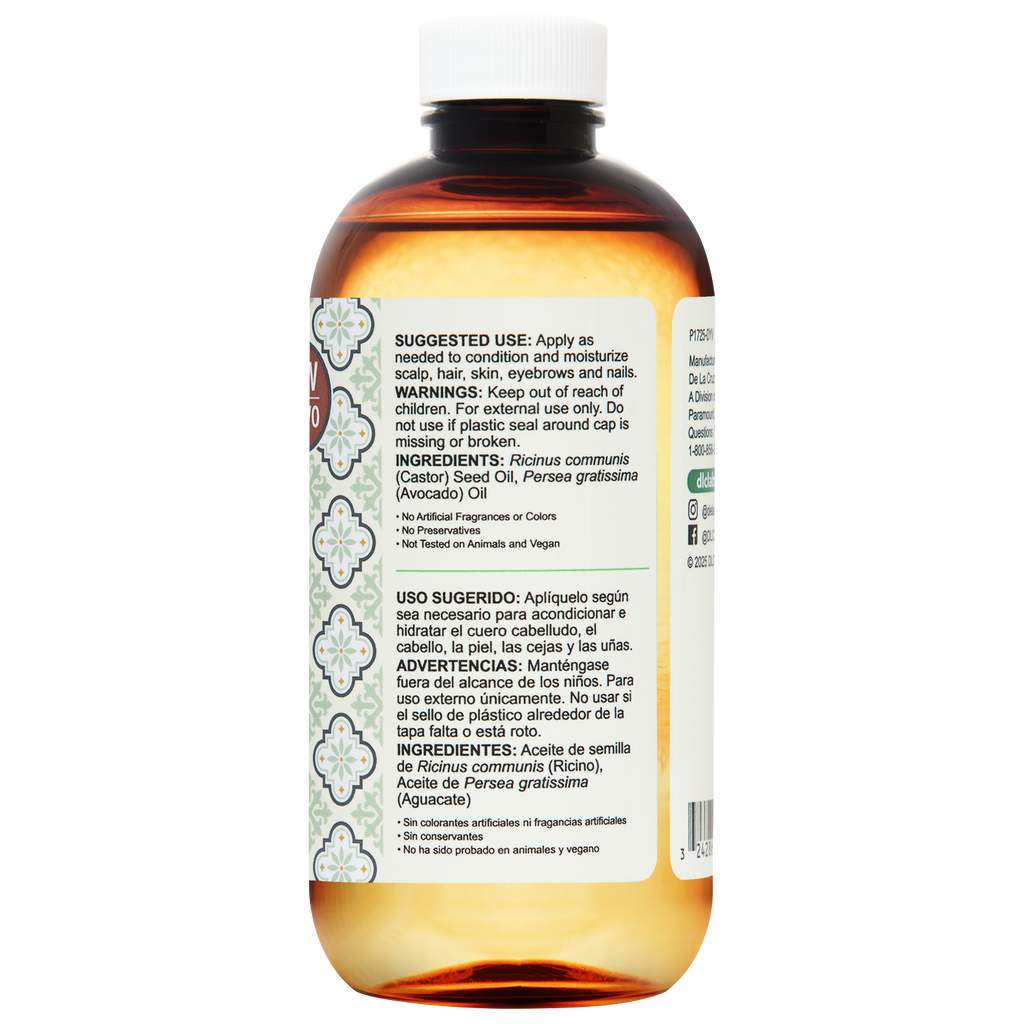 Aceite para Cabello y Piel De La Cruz® de Ricino con Aguacate 8 FL. OZ. (236 mL)