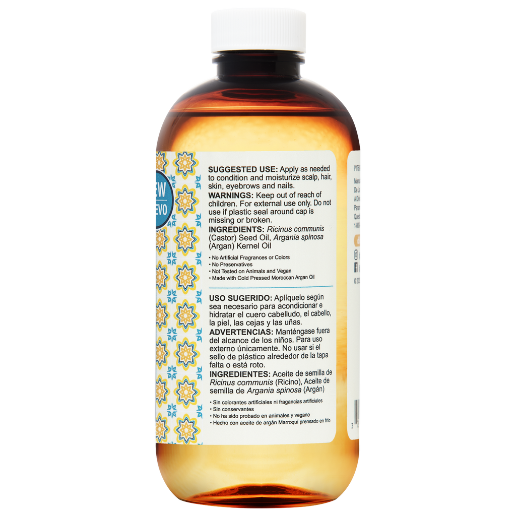 Aceite para cabello y piel De La Cruz® de ricino con argán 8 FL. OZ. (236 mL)