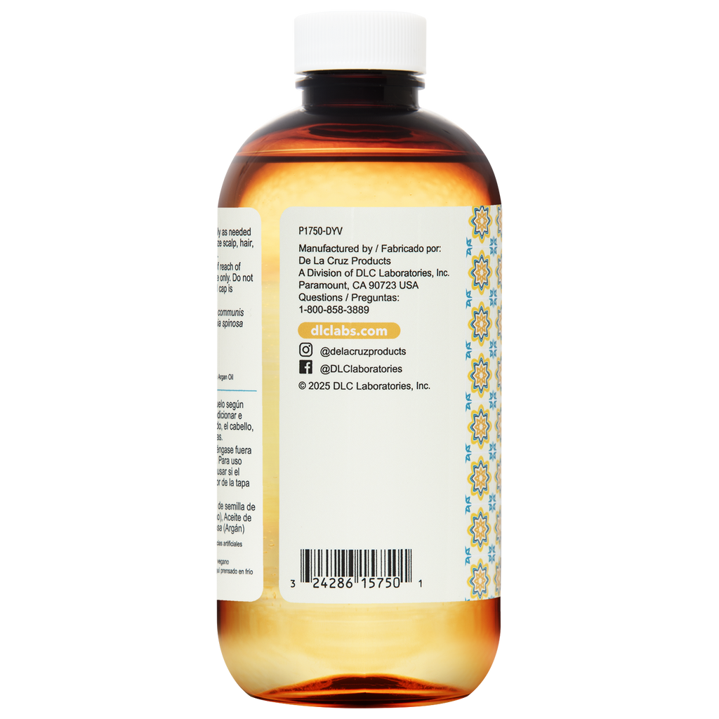 Aceite para cabello y piel De La Cruz® de ricino con argán 8 FL. OZ. (236 mL)