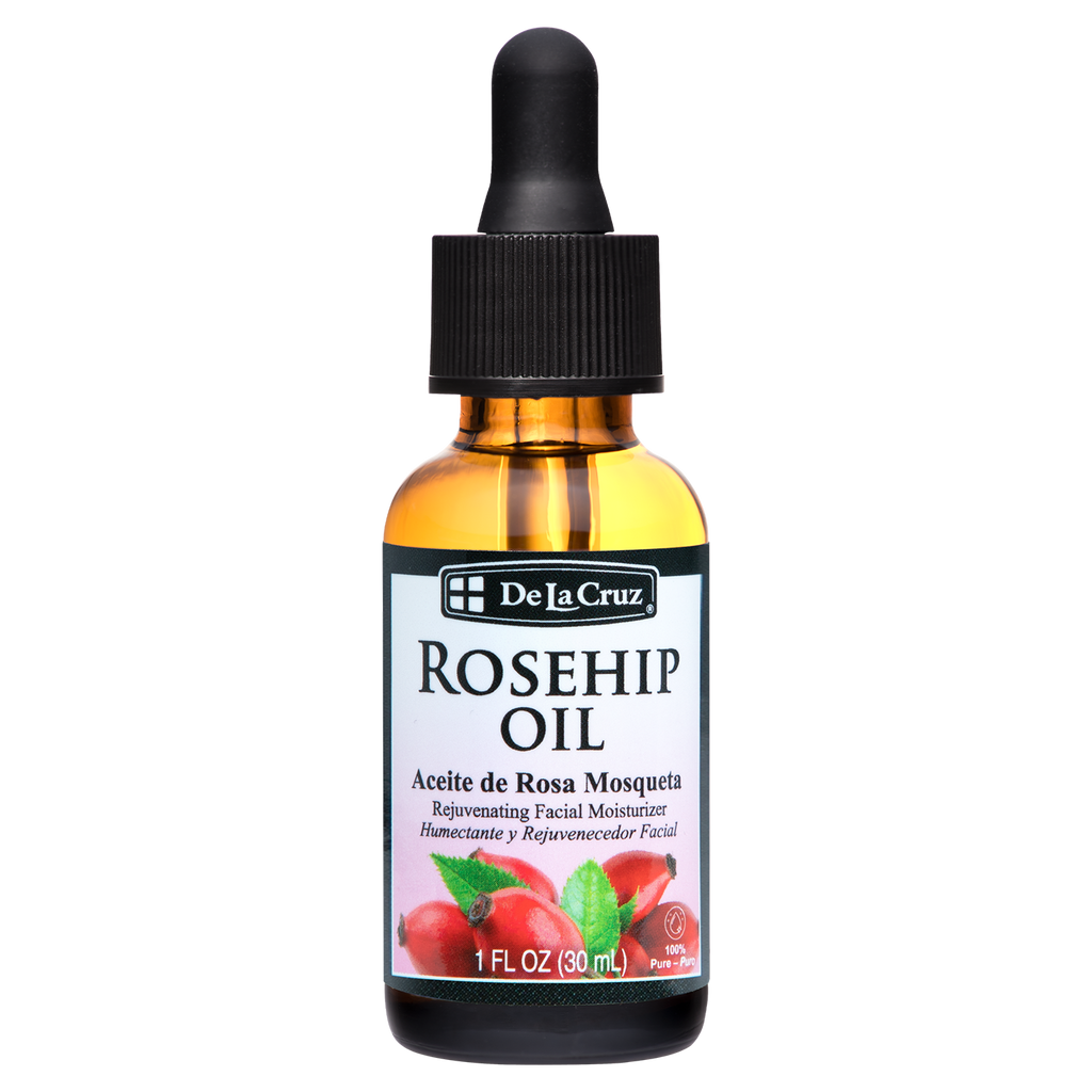 De La Cruz® Aceite de Rosa Mosqueta Chilena 100% Puro Sin Refinar Prensado en Frío 1 FL. OZ. (30 mL)