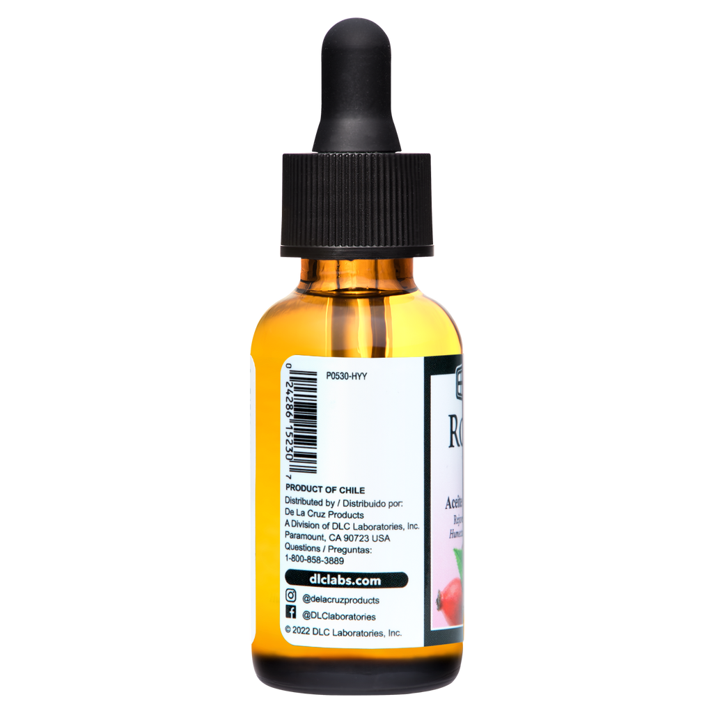 De La Cruz® Aceite de Rosa Mosqueta Chilena 100% Puro Sin Refinar Prensado en Frío 1 FL. OZ. (30 mL)