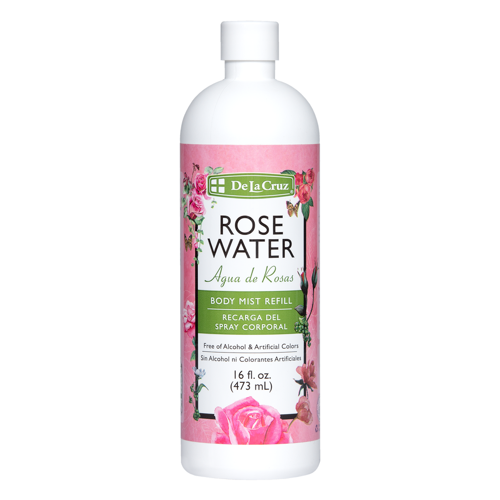 De La Cruz® Bruma corporal de agua de rosas, repuesto de 16 FL. OZ. (473 mL)