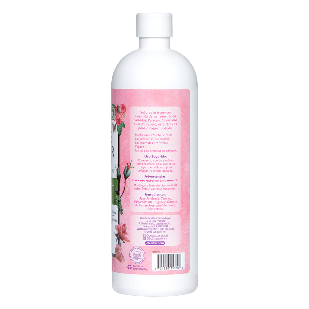 De La Cruz® Bruma corporal de agua de rosas, repuesto de 16 FL. OZ. (473 mL)