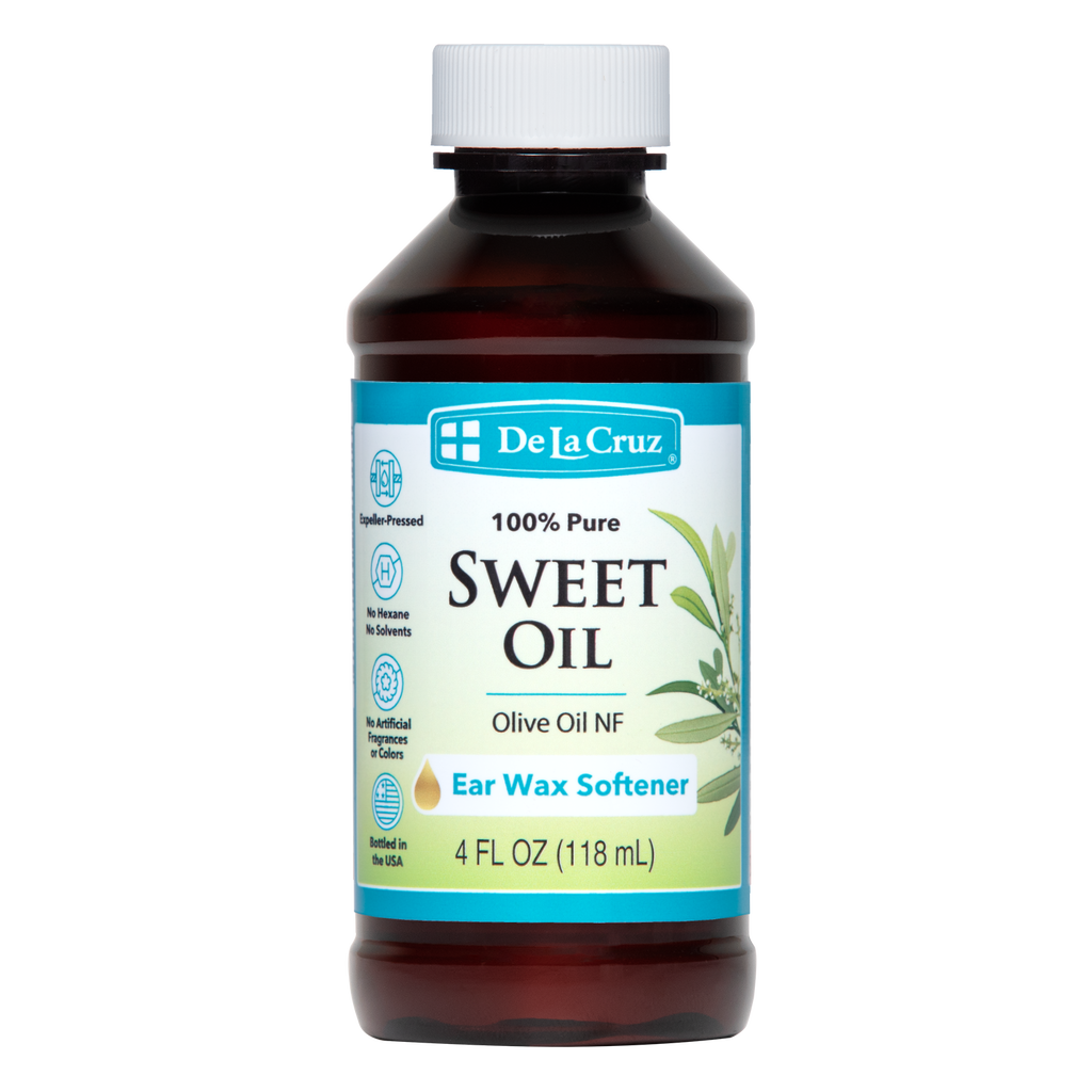 De La Cruz 100% Pure Sweet Oil, for Softening Ear Wax, 4 FL. OZ. (118 mL)