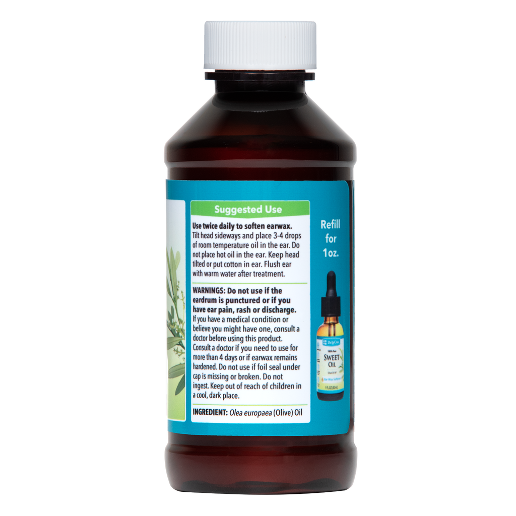 De La Cruz 100% Pure Sweet Oil, for Softening Ear Wax, 4 FL. OZ. (118 mL)