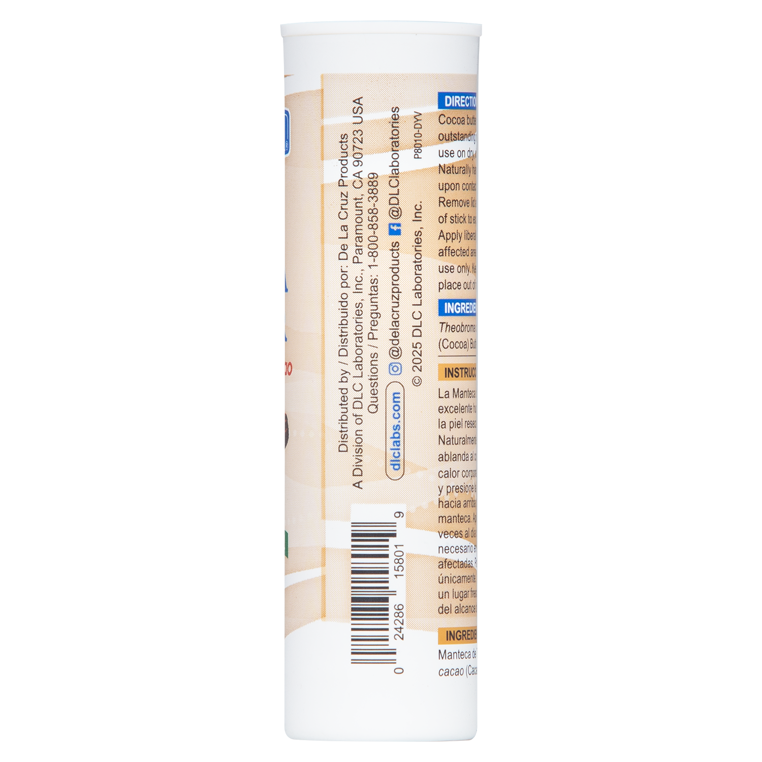 De La Cruz® 100% Pure and Natural Cocoa Butter 1 OZ. (28 g)