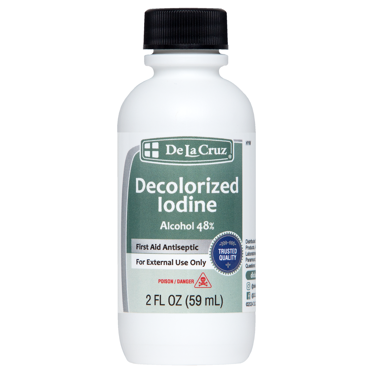 De La Cruz®  Decolorized Iodine First Aid Antiseptic  2 FL. OZ. (60mL)