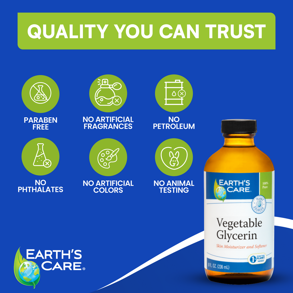 Earth's Care® Glicerina 100% Pura Vegetal, Grado USP 8 FL OZ (236 mL)