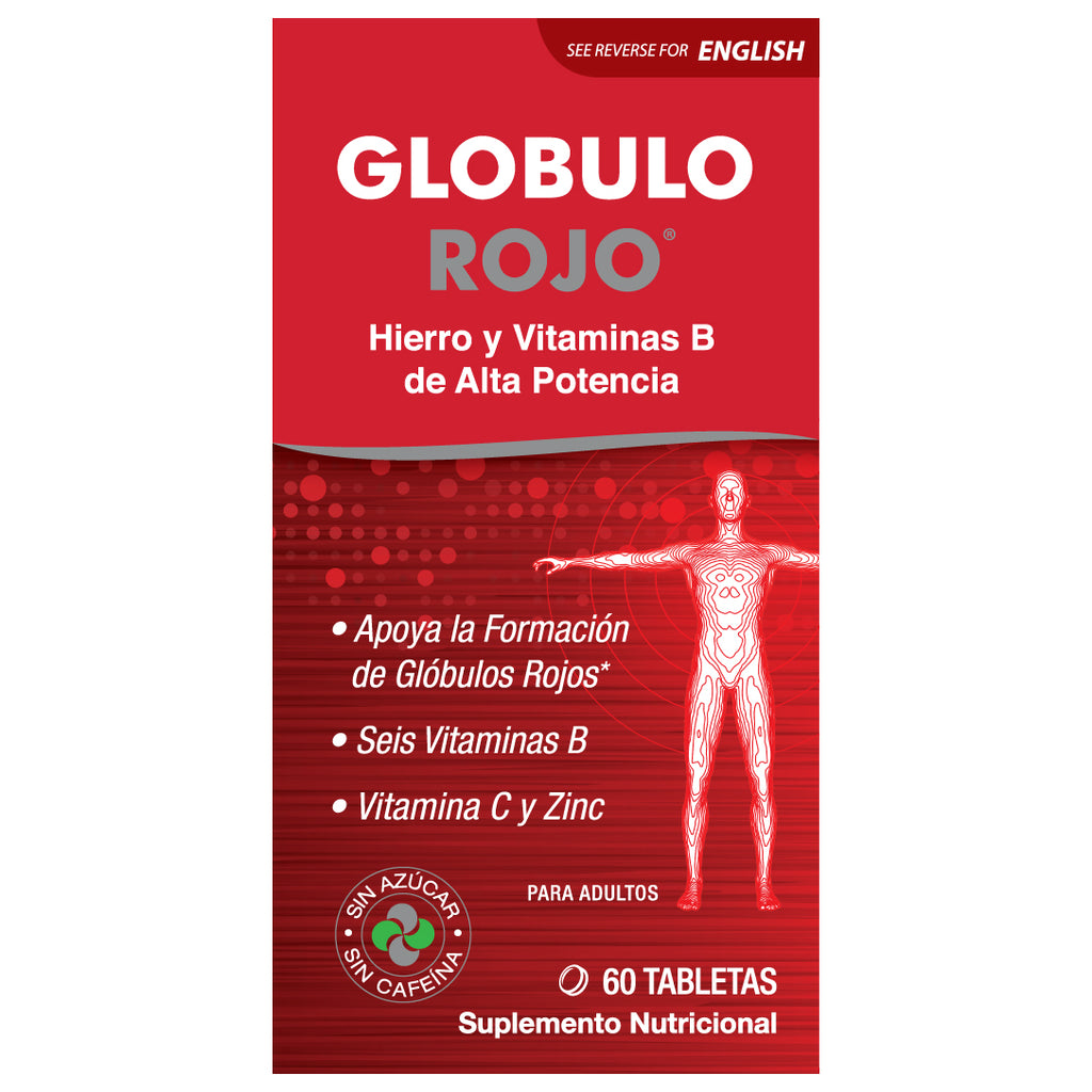 Globulo Rojo® Dietary Supplement with High Potency Iron & B Vitamins, 60 Tablets