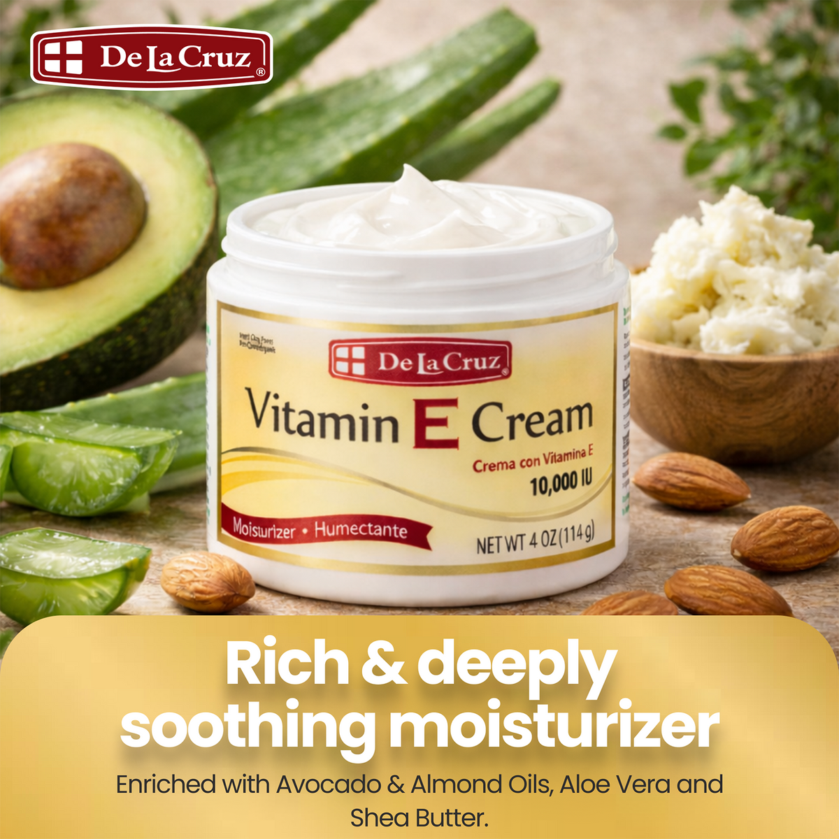 De La Cruz® Vitamin E Cream 4 OZ. (114 g) – DLC Labs Store