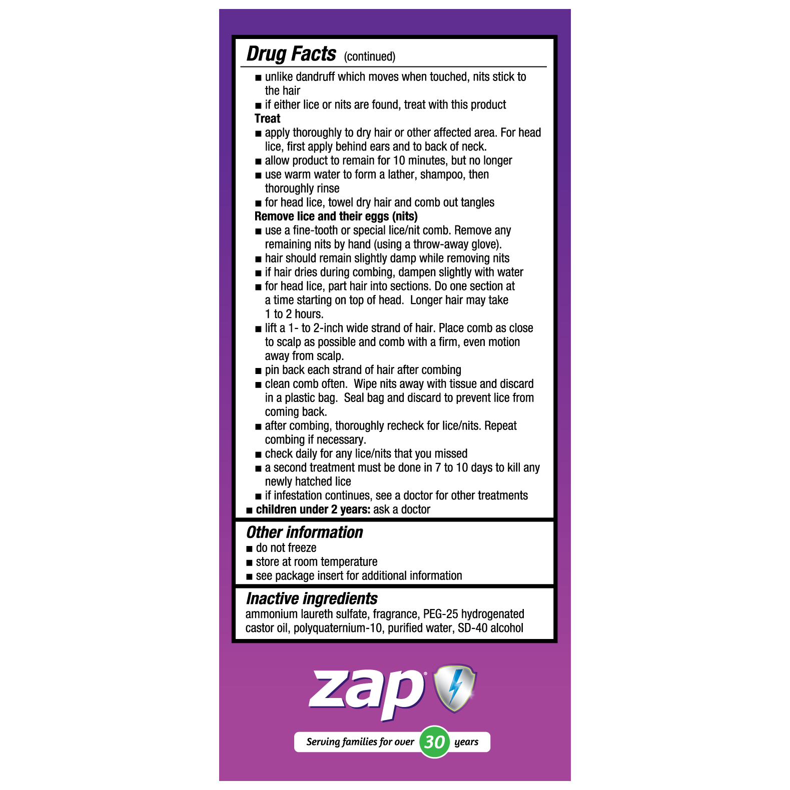 ZAP® Champú para eliminar piojos 4 FL OZ (118 mL)