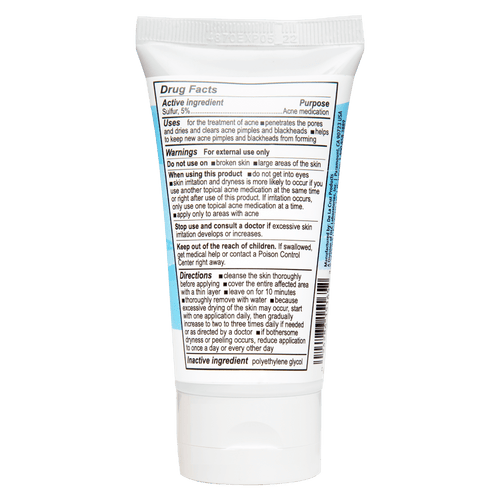 De La Cruz® Tratamiento para el acné para pieles sensibles con 5% de azufre 2.6 OZ. (74 g)
