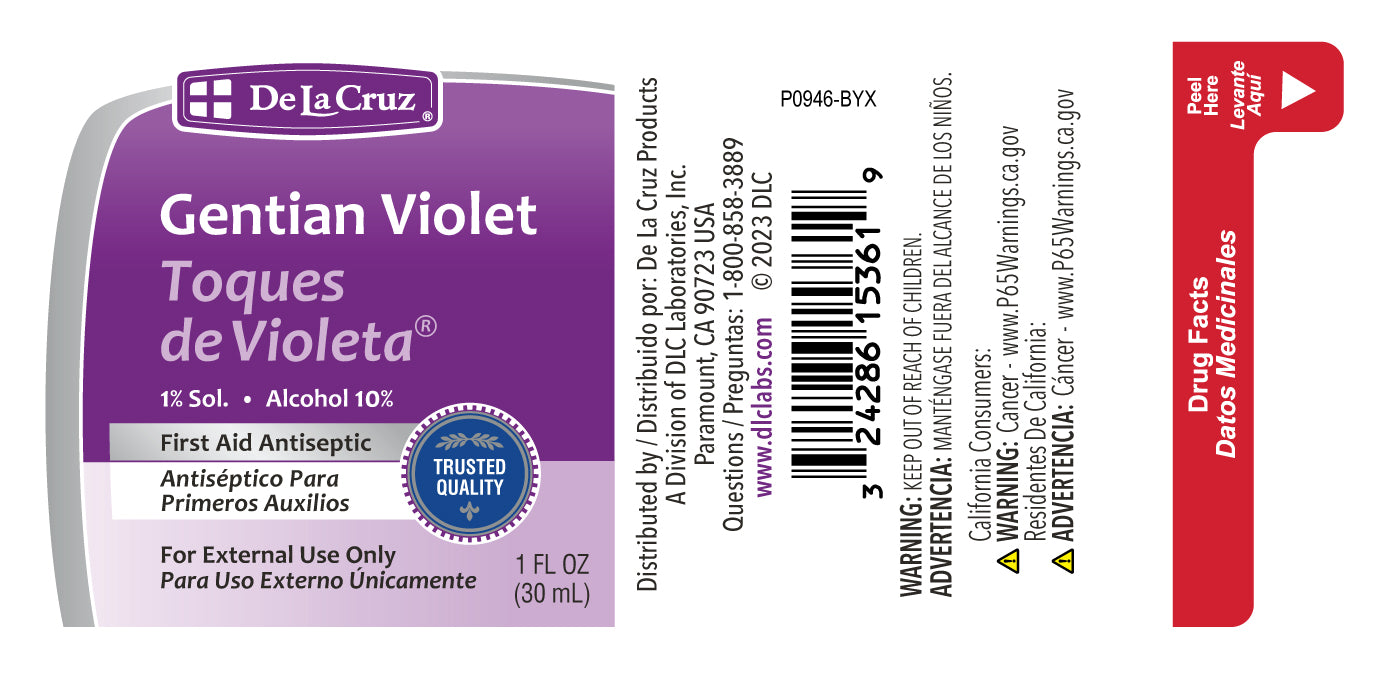 De La Cruz® Antiséptico para Primeros Auxilios Violeta de Genciana al 1% 1 FL. OZ. (30 mL)