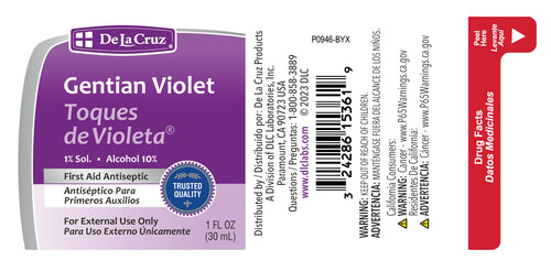De La Cruz® Antiséptico para Primeros Auxilios Violeta de Genciana al 1% 1 FL. OZ. (30 mL)