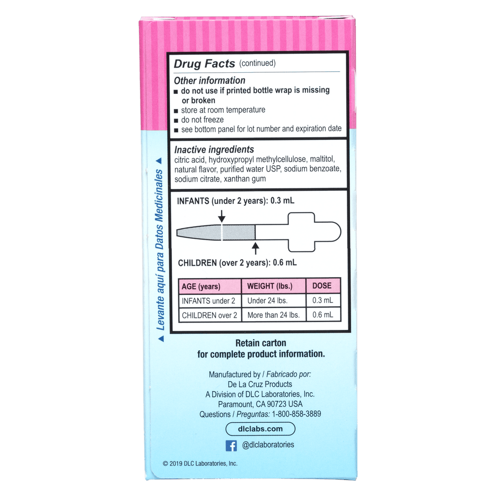 De La Cruz® Gotas para Alivio de Gases sin Colorantes para Bebés (Quita Cólicos®) 1 FL. OZ. (30 mL)