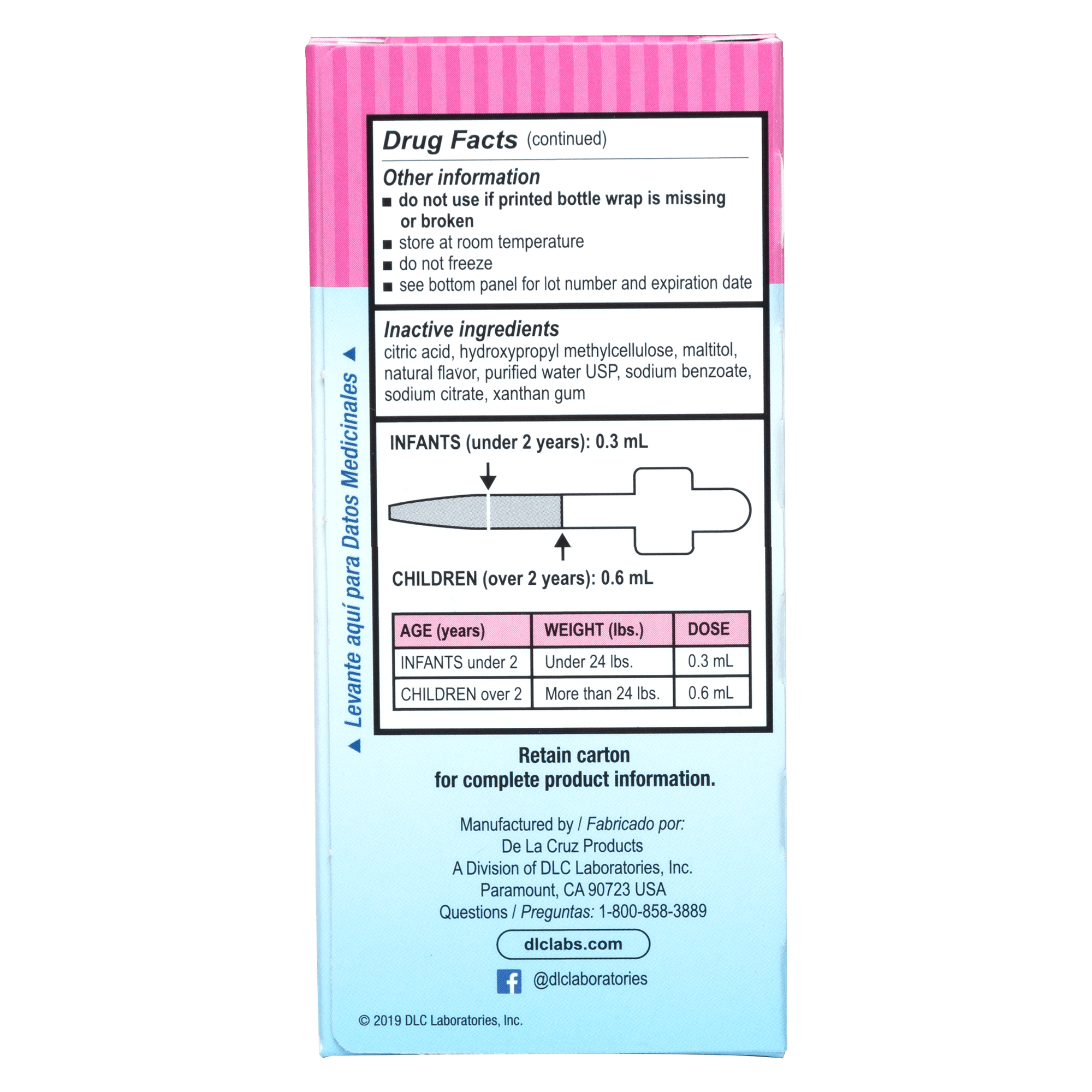 De La Cruz® Gotas para Alivio de Gases sin Colorantes para Bebés (Quita Cólicos®) 1 FL. OZ. (30 mL)