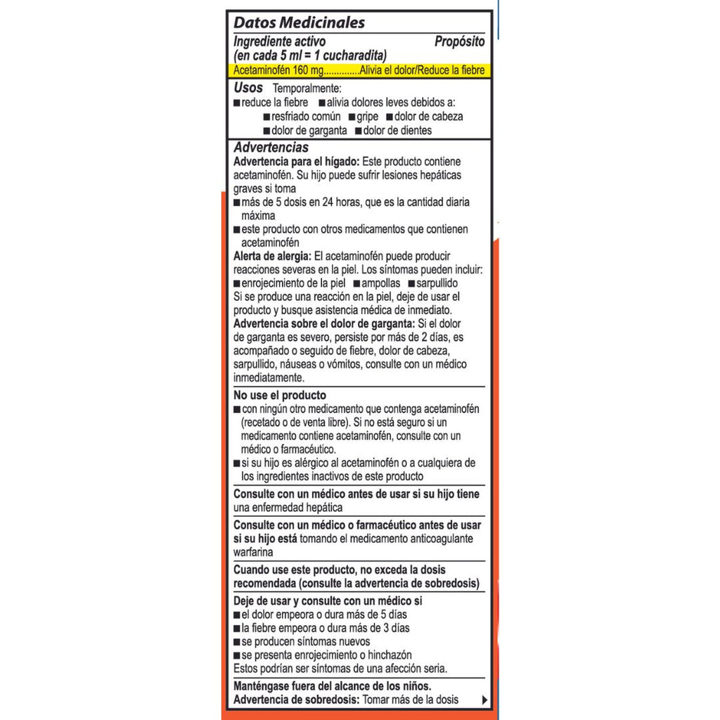 Bactimicina® Líquido para el dolor y la fiebre para niños 4 FL OZ (118 mL)