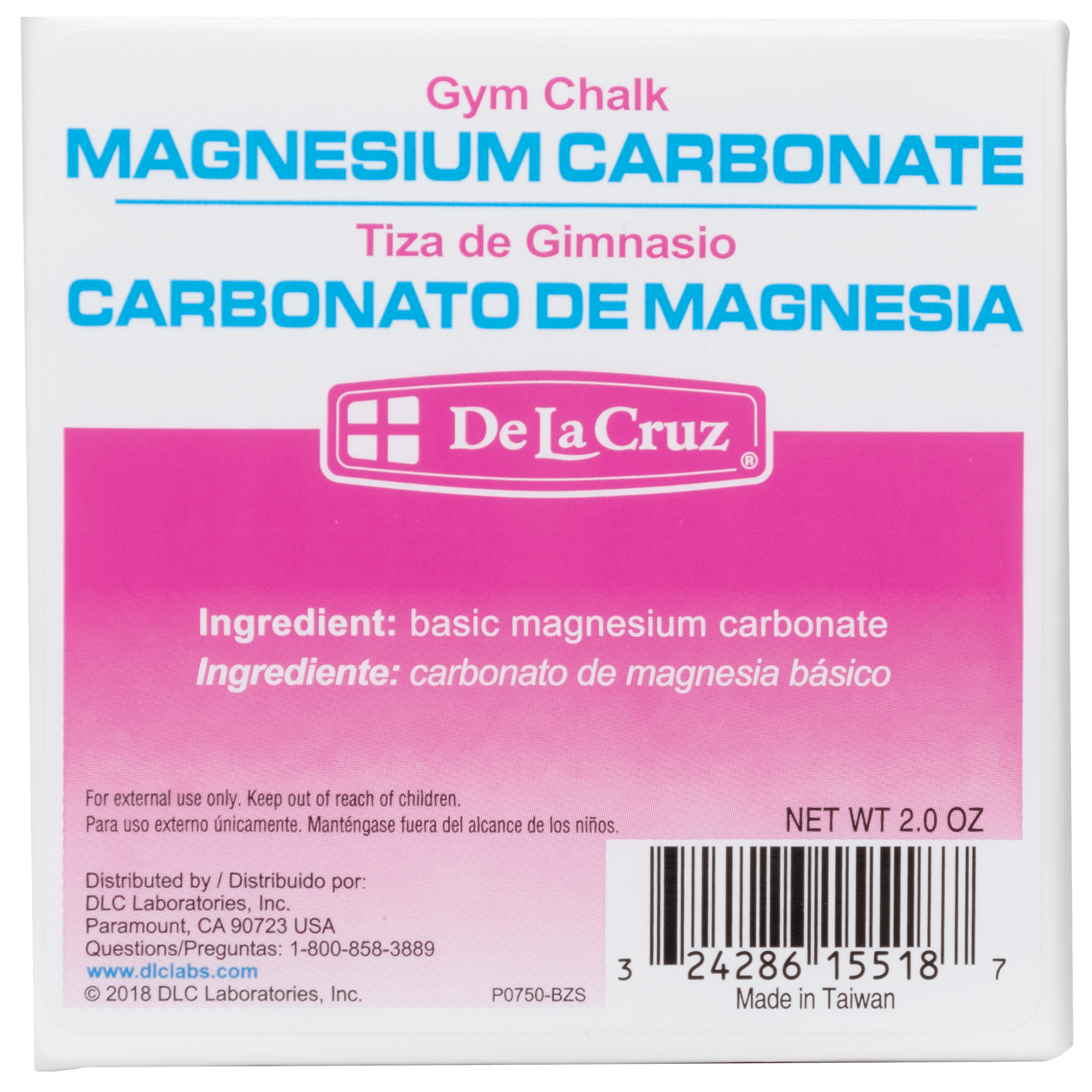 De La Cruz®  Tiza Pura para Gimnasio (Carbonato de Magnesio) 56 g