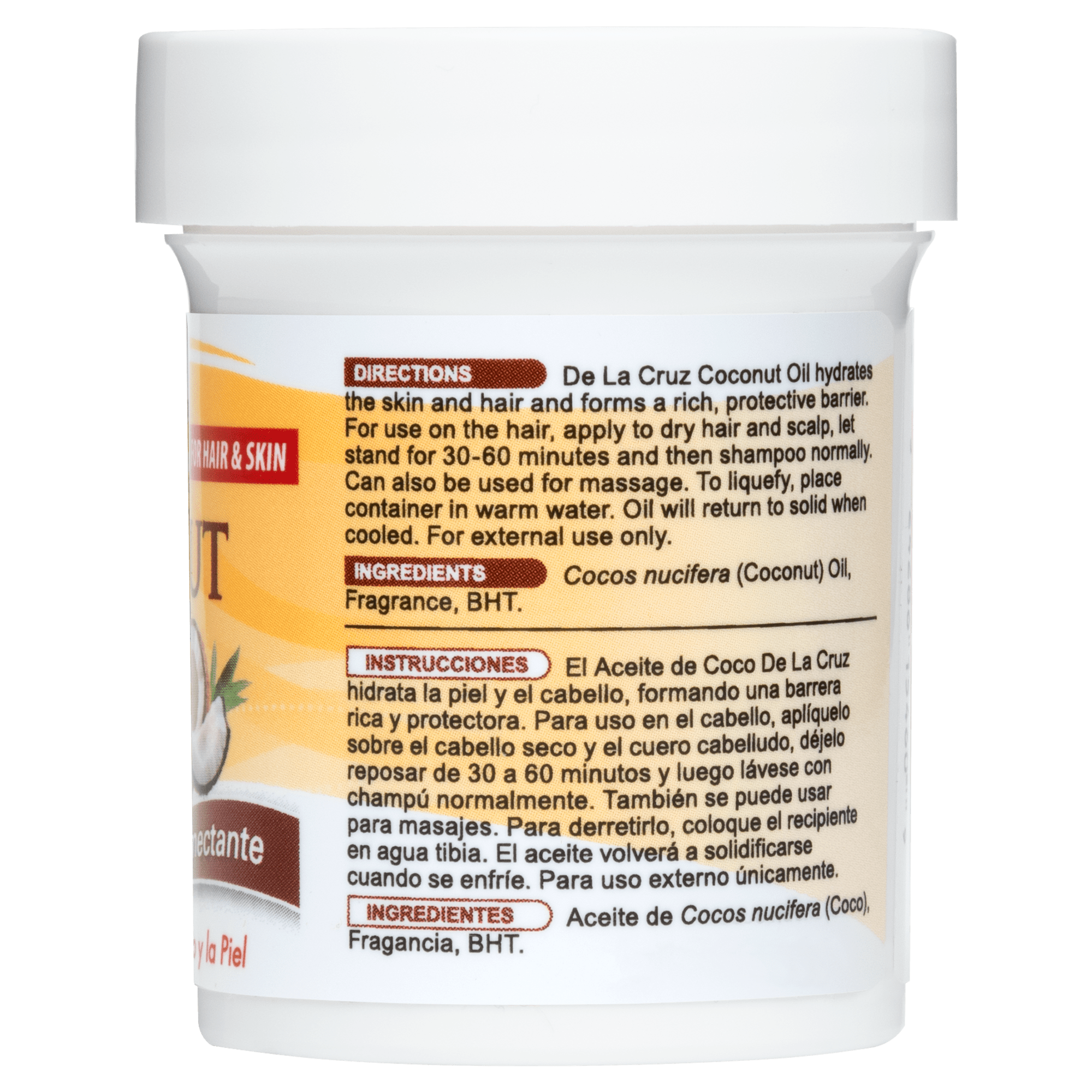 De La Cruz® ExpellerPressed Coconut Oil 2.2 OZ. (62.5 g)