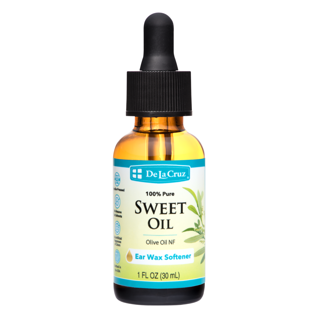 De La Cruz 100 Pure Sweet Oil, for Softening Ear Wax, 1 FL. OZ. (30 mL)